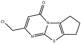 4H,6H-Cyclopenta[4,5]thiazolo[3,2-a]pyrimidin-4-one, 2-(chloromethyl)-7,8-dihydro- Struktur
