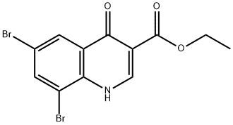 3-Quinolinecarboxylic acid, 6,8-dibromo-1,4-dihydro-4-oxo-, ethyl ester Struktur