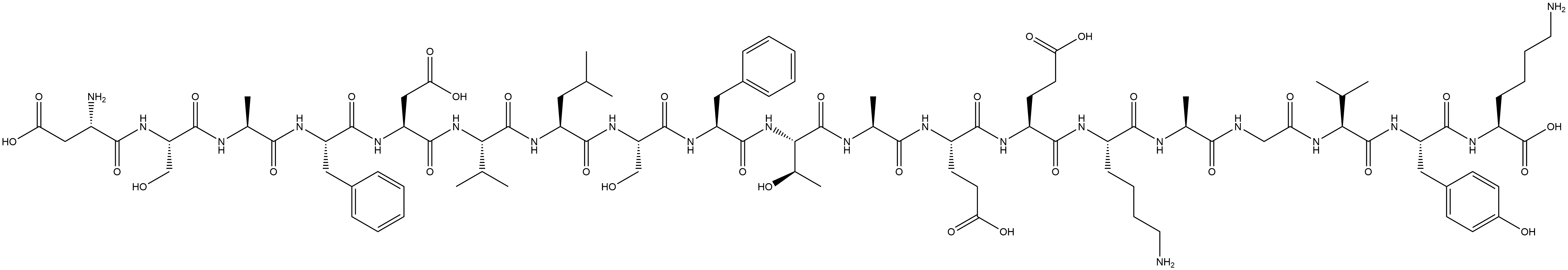 L-Lysine, L-α-aspartyl-L-seryl-L-alanyl-L-phenylalanyl-L-α-aspartyl-L-valyl-L-leucyl-L-seryl-L-phenylalanyl-L-threonyl-L-alanyl-L-α-glutamyl-L-α-glutamyl-L-lysyl-L-alanylglycyl-L-valyl-L-tyrosyl-|心肌肌球蛋白重鏈片段多肽334-352