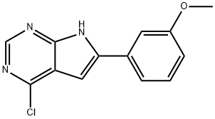 7H-Pyrrolo[2,3-d]pyrimidine, 4-chloro-6-(3-methoxyphenyl)- Struktur