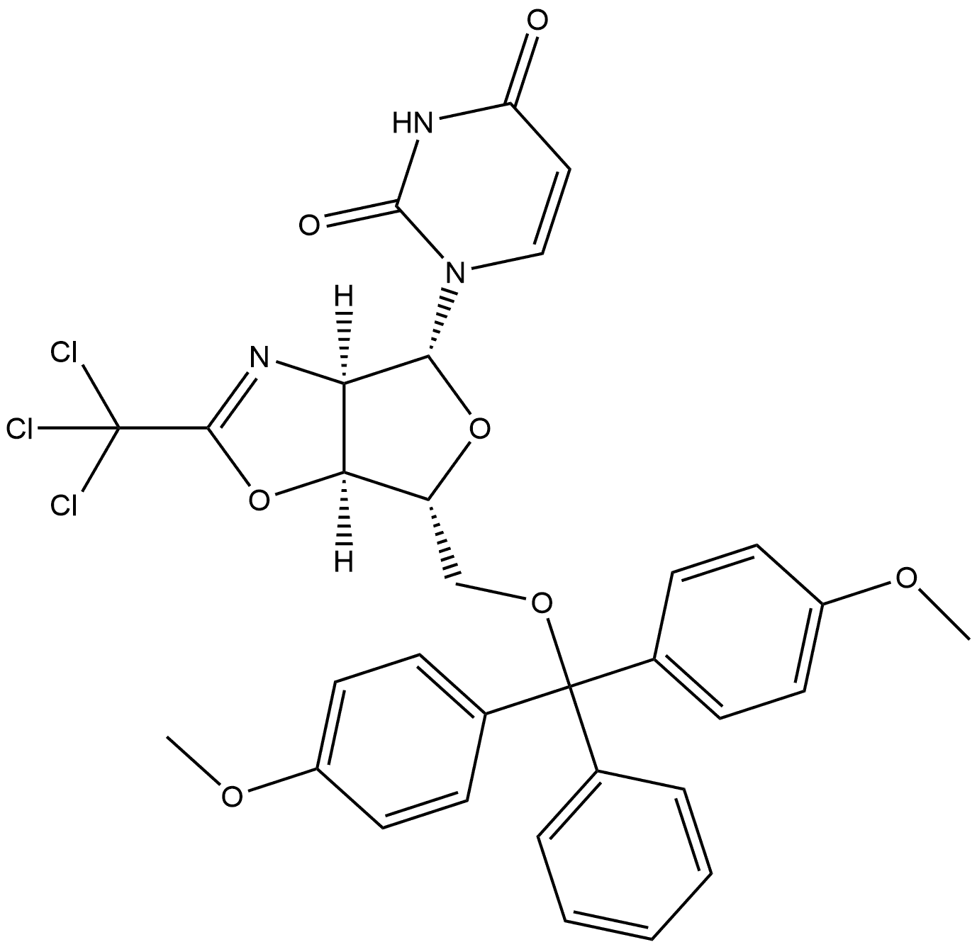 2,4(1H,3H)-Pyrimidinedione, 1-[(3aR,4R,6R,6aS)-6-[[bis(4-methoxyphenyl)phenylmethoxy]methyl]-3a,4,6,6a-tetrahydro-2-(trichloromethyl)furo[3,4-d]oxazol-4-yl]-