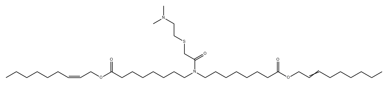 Octanoic acid, 8,8'-[[2-[[2-(dimethylamino)ethyl]thio]acetyl]imino]bis-, 1,1'-di-(2Z)-2-nonen-1-yl ester Struktur