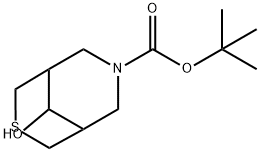 1,1-Dimethylethyl 9-hydroxy-3-thia-7-azabicyclo[3.3.1]nonane-7-carboxylate Struktur