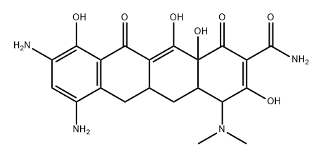 2-Naphthacenecarboxamide, 7,9-diamino-4-(dimethylamino)-1,4,4a,5,5a,6,11,12a-octahydro-3,10,12,12a-tetrahydroxy-1,11-dioxo- (8CI) Struktur