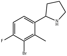 2-(3-bromo-4-fluoro-2-methylphenyl)pyrrolidine Struktur