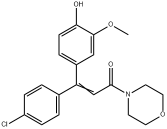 2-Propen-1-one, 3-(4-chlorophenyl)-3-(4-hydroxy-3-methoxyphenyl)-1-(4-morpholinyl)- Struktur