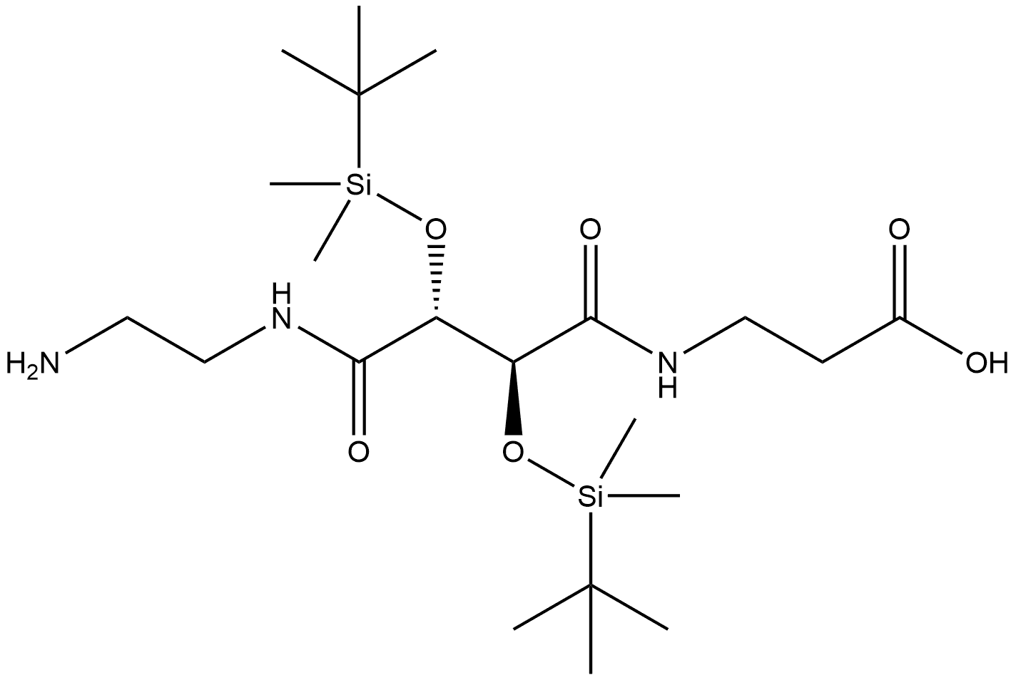 N-[(2S,3R)-4-[(2-Aminoethyl)amino]-2,3-bis[[(1,1-dimethylethyl)dimethylsilyl]oxy]-1,4-dioxobutyl]-β-alanine Struktur