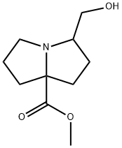 1H-Pyrrolizine-7a(5H)-carboxylic acid, tetrahydro-3-(hydroxymethyl)-, methyl ester Struktur