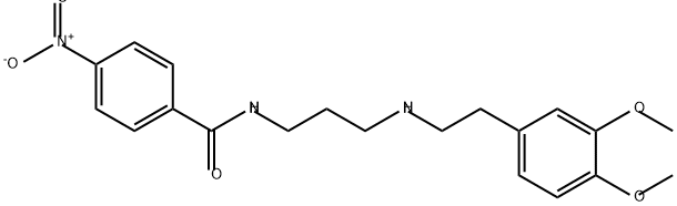 Benzamide, N-[3-[[2-(3,4-dimethoxyphenyl)ethyl]amino]propyl]-4-nitro- Struktur