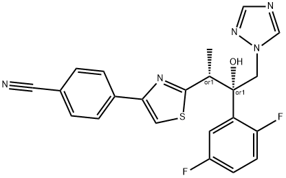 Benzonitrile, 4-[2-[(1R,2S)-2-(2,5-difluorophenyl)-2-hydroxy-1-methyl-3-(1H-1,2,4-triazol-1-yl)propyl]-4-thiazolyl]-, rel-