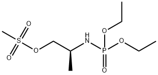 Phosphoramidic acid, N-[(1S)-1-methyl-2-[(methylsulfonyl)oxy]ethyl]-, diethyl ester Struktur