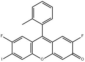 3H-Xanthen-3-one, 2,7-difluoro-6-iodo-9-(2-methylphenyl)- Struktur