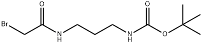 Carbamic acid, N-[3-[(2-bromoacetyl)amino]propyl]-, 1,1-dimethylethyl ester Struktur