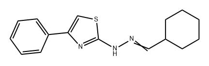 Cyclohexanecarboxaldehyde, 2-(4-phenyl-2-thiazolyl)hydrazone Struktur