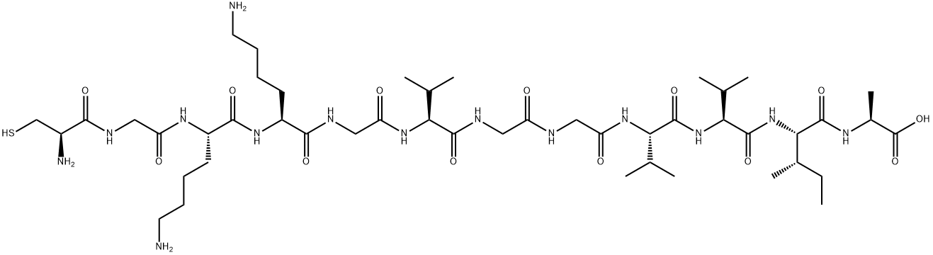 L-Alanine, L-cysteinylglycyl-L-lysyl-L-lysylglycyl-L-valylglycylglycyl-L-valyl-L-valyl-L-isoleucyl- Struktur