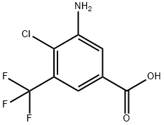 Benzoic acid, 3-amino-4-chloro-5-(trifluoromethyl)- Struktur