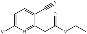 2-Pyridineacetic acid, 6-chloro-3-cyano-, ethyl ester Struktur