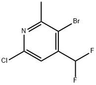 Pyridine, 3-bromo-6-chloro-4-(difluoromethyl)-2-methyl- Structure