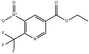 3-Pyridinecarboxylic acid, 5-nitro-6-(trifluoromethyl)-, ethyl ester Struktur