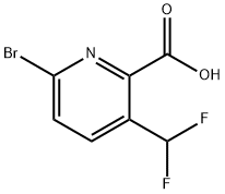 2-Pyridinecarboxylic acid, 6-bromo-3-(difluoromethyl)- Struktur