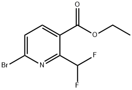 3-Pyridinecarboxylic acid, 6-bromo-2-(difluoromethyl)-, ethyl ester Struktur