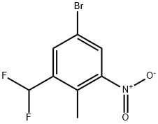 Benzene, 5-bromo-1-(difluoromethyl)-2-methyl-3-nitro- Struktur