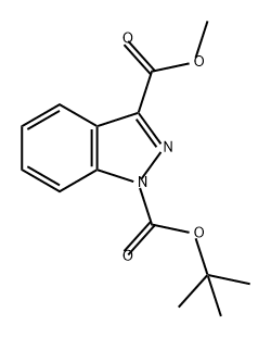 1H-Indazole-1,3-dicarboxylic acid, 1-(1,1-dimethylethyl) 3-methyl ester Struktur