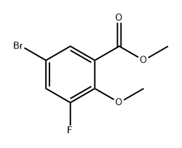 Benzoic acid, 5-bromo-3-fluoro-2-methoxy-, methyl ester Struktur