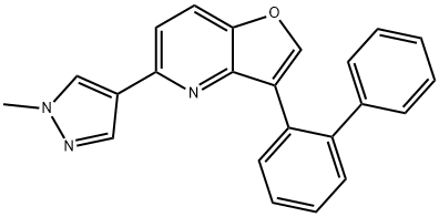 Furo[3,2-b]pyridine, 3-[1,1'-biphenyl]-2-yl-5-(1-methyl-1H-pyrazol-4-yl)- Struktur