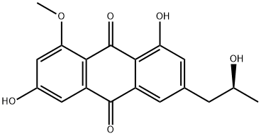 9,10-Anthracenedione, 1,6-dihydroxy-3-[(2S)-2-hydroxypropyl]-8-methoxy- Struktur