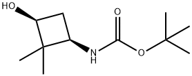 Carbamic acid, N-[(1R,3S)-3-hydroxy-2,2-dimethylcyclobutyl]-, 1,1-dimethylethyl ester Struktur