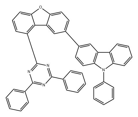 9H-Carbazole, 3-[9-(4,6-diphenyl-1,3,5-triazin-2-yl)-2-dibenzofuranyl]-9-phenyl- Struktur