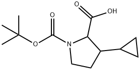 1,2-Pyrrolidinedicarboxylic acid, 3-cyclopropyl-, 1-(1,1-dimethylethyl) ester Struktur