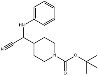 tert-Butyl 4-(cyano(phenylamino)methyl)piperidine-1-carboxylate Struktur