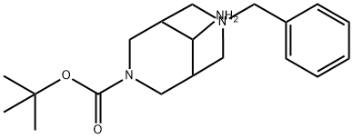 tert-Butyl 9-amino-7-benzyl-3,7-diazabicyclo[3.3.1]nonane-3-carboxylate Struktur