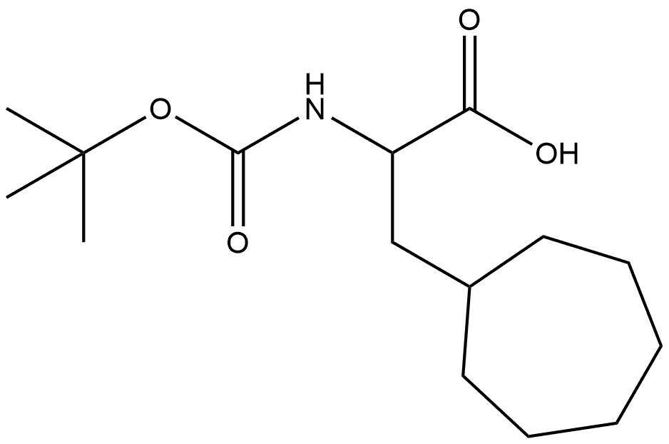 Cycloheptanepropanoic acid, α-[[(1,1-dimethylethoxy)carbonyl]amino]- Struktur