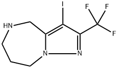 3-iodo-2-(trifluoromethyl)-5,6,7,8-tetrahydro-4H-pyrazolo[1,5-a][1,4]diazepine Struktur