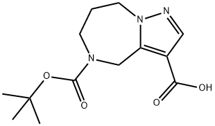 4H-Pyrazolo[1,5-a][1,4]diazepine-3,5(6H)-dicarboxylic acid, 7,8-dihydro-, 5-(1,1-dimethylethyl) ester Struktur