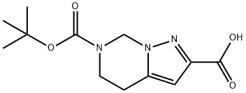 6-[(2-Methylpropan-2-yl)oxycarbonyl]-5,7-dihydro-4H-pyrazolo[1,5-c]pyrimidine-2-carboxylic acid Struktur