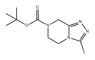 1,2,4-Triazolo[4,3-a]pyrazine-7(8H)-carboxylic acid, 5,6-dihydro-3-iodo-, 1,1-dimethylethyl ester Struktur