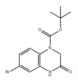 1(2H)-Quinoxalinecarboxylic acid, 6-bromo-3,4-dihydro-3-oxo-, 1,1-dimethylethyl ester Struktur