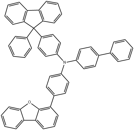 [1,1'-Biphenyl]-4-amine, N-[4-(4-dibenzofuranyl)phenyl]-N-[4-(9-phenyl-9H-fluoren-9-yl)phenyl]- Struktur