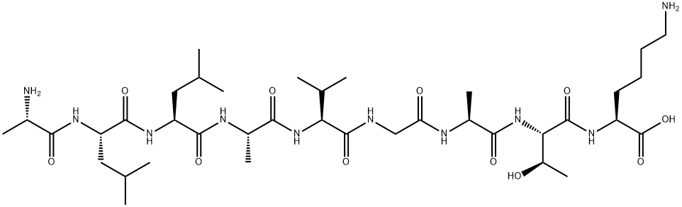 L-Lysine, L-alanyl-L-leucyl-L-leucyl-L-alanyl-L-valylglycyl-L-alanyl-L-threonyl- Struktur