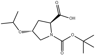 1,2-Pyrrolidinedicarboxylic acid, 4-(1-methylethoxy)-, 1-(1,1-dimethylethyl) ester, (2S,4R)- Struktur