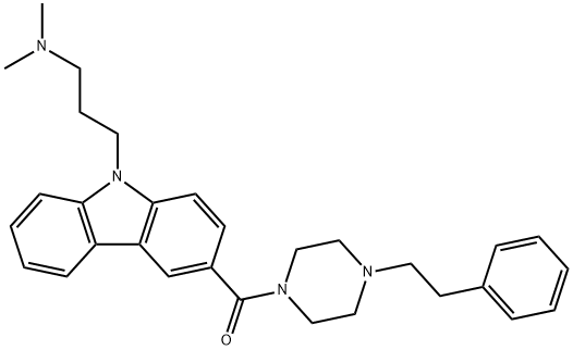 Methanone, [9-[3-(dimethylamino)propyl]-9H-carbazol-3-yl][4-(2-phenylethyl)-1-piperazinyl]- Structure