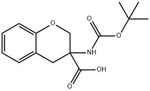 3-{[(tert-butoxy)carbonyl]amino}-3,4-dihydro-2H-1-benzopyran-3-carboxylic acid Struktur