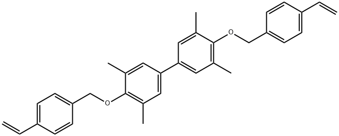 1,1'-Biphenyl, 4,4'-bis[(4-ethenylphenyl)methoxy]-3,3',5,5'-tetramethyl- Struktur