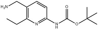 Carbamic acid, [5-(aminomethyl)-6-ethyl-2-pyridinyl]-, 1,1-dimethylethyl ester (9CI) Struktur