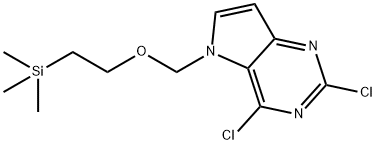 5H-Pyrrolo[3,2-d]pyrimidine, 2,4-dichloro-5-[[2-(trimethylsilyl)ethoxy]methyl]- Struktur