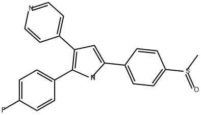 Pyridine, 4-[2-(4-fluorophenyl)-5-[4-(methylsulfinyl)phenyl]-1H-pyrrol-3-yl]- Struktur